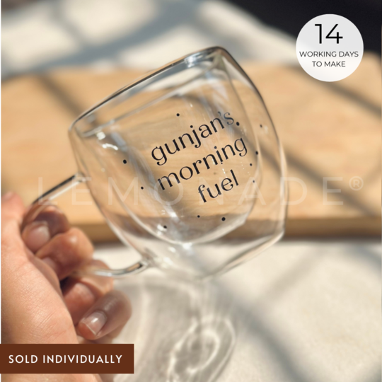 Personalized - Double Walled Clear Mug - Dots