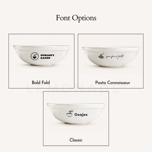 Personalized - Ramen Bowl with Silver Chopsticks