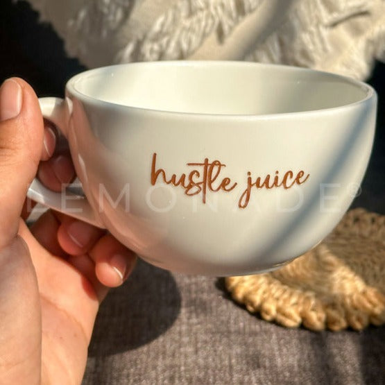 Personalized - Artisan - White Cappuccino Mug - Brush Font