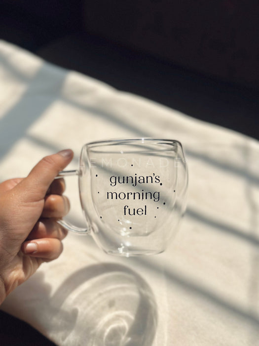 Personalized - Double Walled Clear Mug - Dots