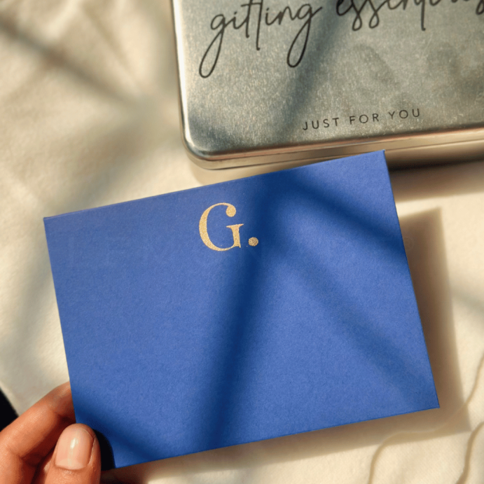 Personalised Gold Foil Notecard & Envelope Set | Initial