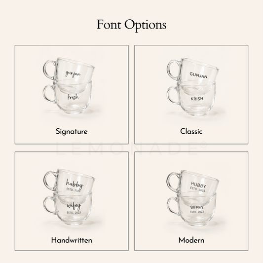 Personalized - Clear Couple Mug - LemonadeHome