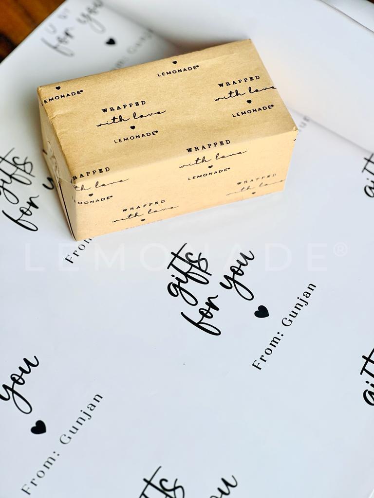 Personalized - Gift Wrapping Sheets - Gifts For You - Set of 10 - LemonadeStationery