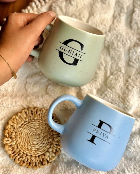 Custom initial pastel ceramic mug