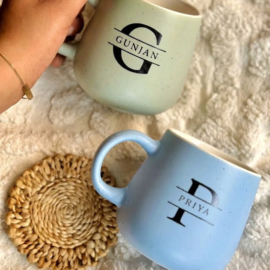 Custom initial pastel ceramic mug