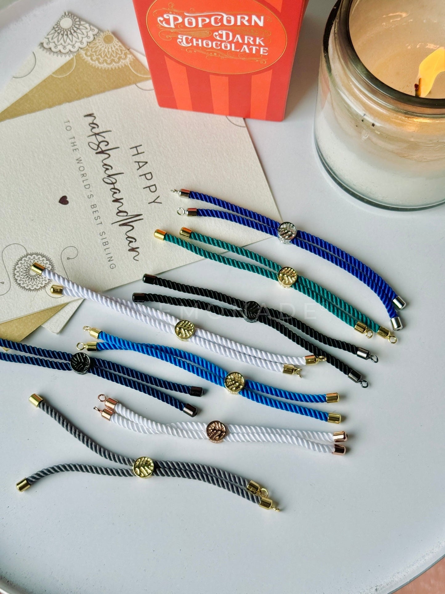Personalized - Rakhi - Onkar With Initial - Assorted Thread - Sold Individually - LemonadeLuxe Gifting