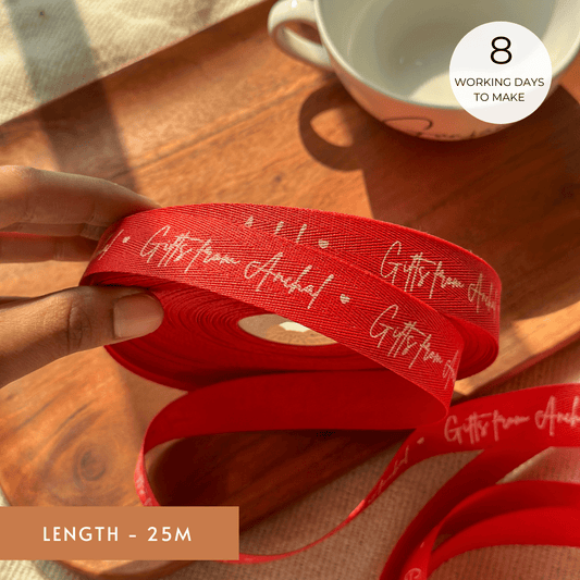 Personalized twill ribbon in vibrant colors for gifts, celebrations, and special events.
Red - 20mm - LemonadeStationery