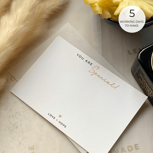 Pre Design - Gold Printed Festive Notecards - You Are Special - LemonadeStationery