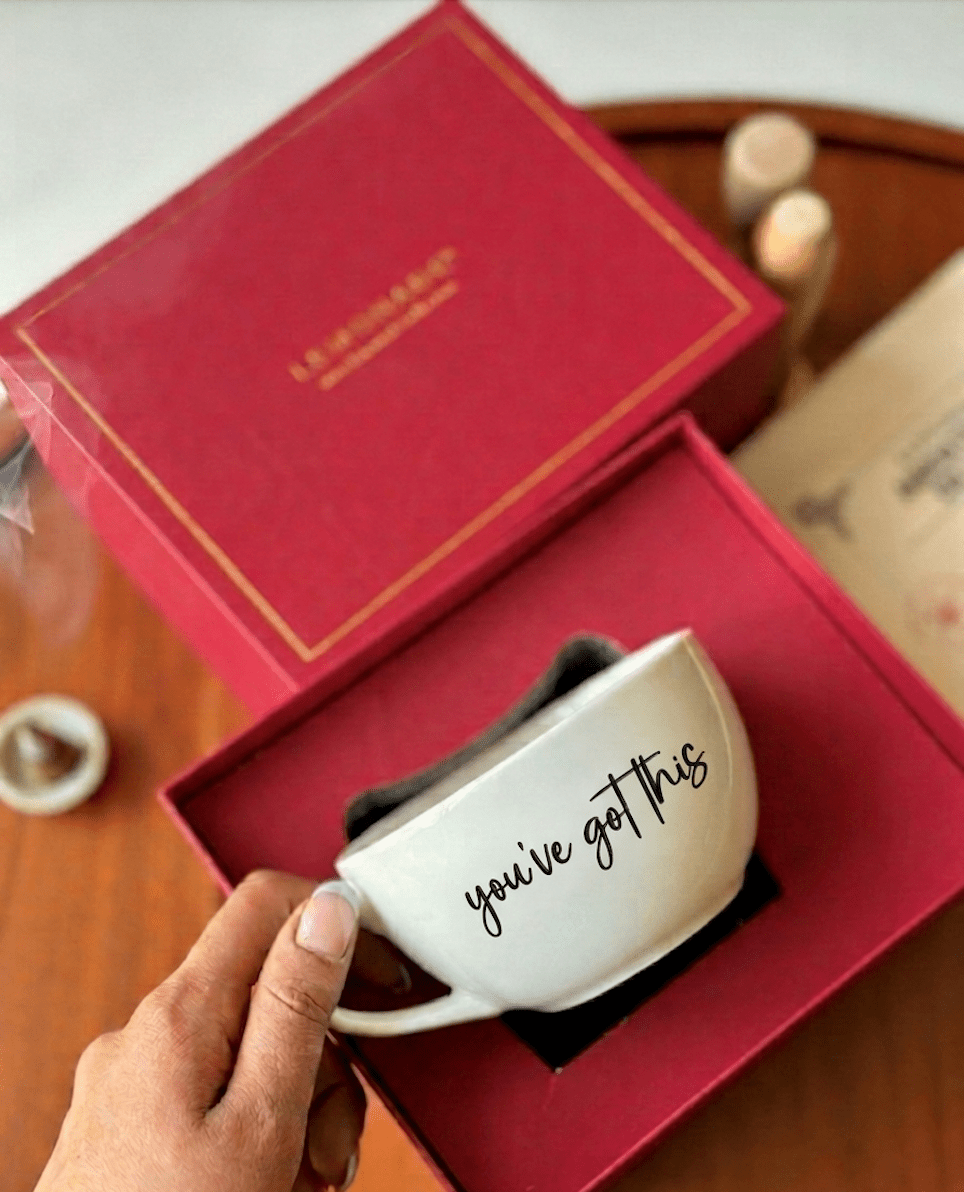 Pre Designed Cappuccino Cup with Gift Box - Lemonade