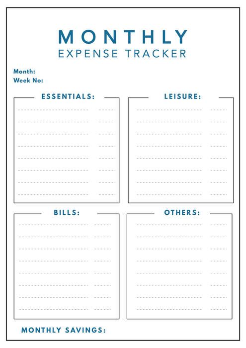 Digital Downloads - Monthly Expense Tracker