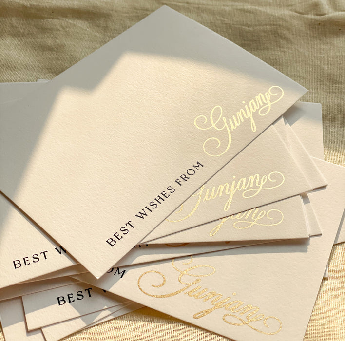 Personalized - Notecard Set - Best Wishes - With Assorted Envelopes