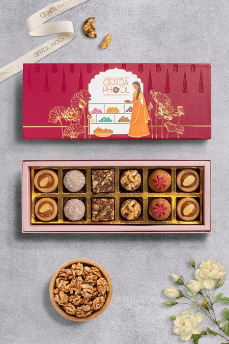 12 Piece Refined Sugar - free Mithai Box - LemonadeHome