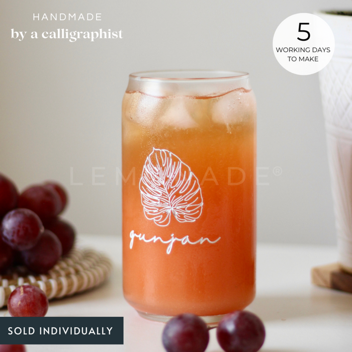 Personalized - Artisan Can Glass With Straw
