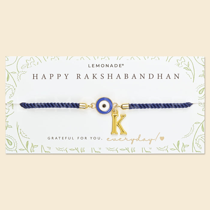 Personalized - Rakhi - Evil Eye With Alphabet - Initial Only