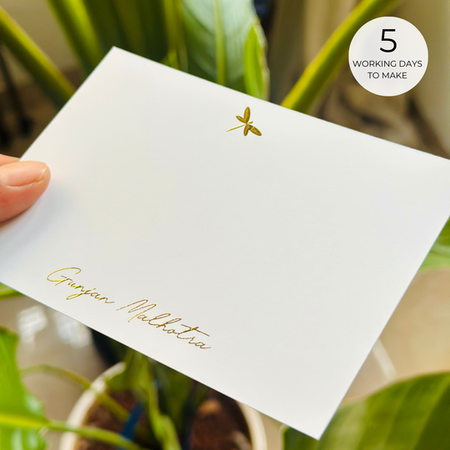 gold foiled notecards 
