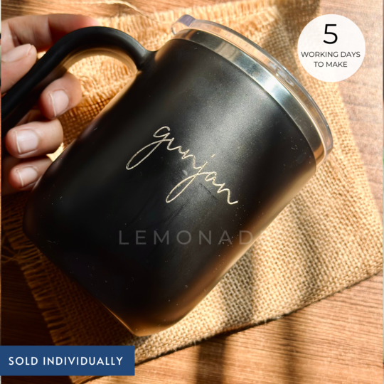 Personalized Insulated Travel Mug - Timeless - Cursive