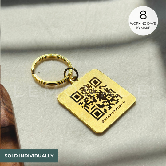 Personalized - Metal Keychain - Gold - Scanner