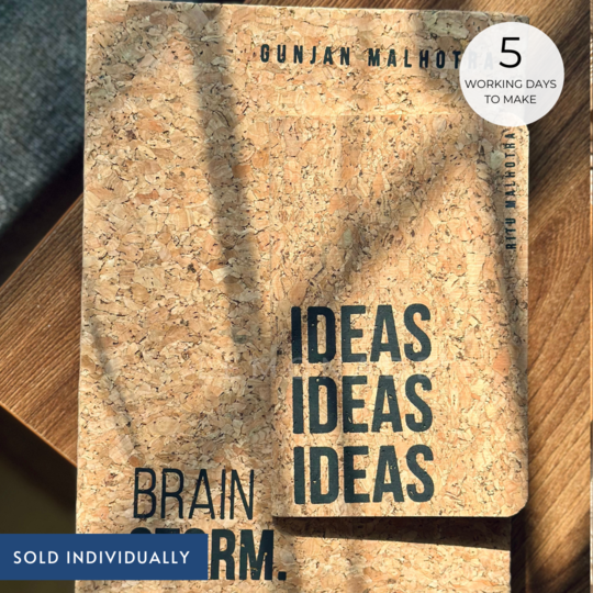 Personalized - Cork Hardbound Book - Brain Strom