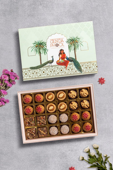 24 Piece Refined Sugar - free Mithai Box - LemonadeHome