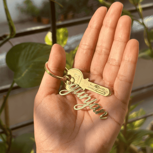 Personalized - Metal Keychain - Gold