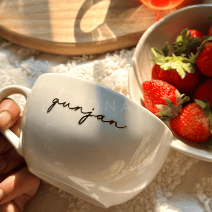 Artisan cappuccino coffee mug or tea cup with unique handcrafted design