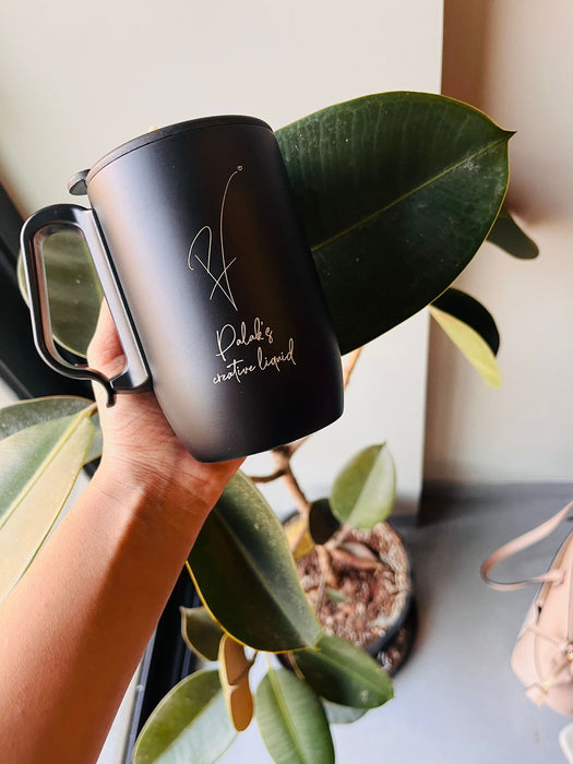 Personalized - Travel Mug with Handle - Initial
