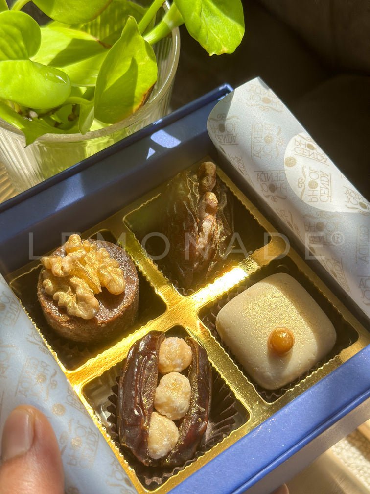 4 Piece Refined Sugar - free Mithai Box - LemonadeHome