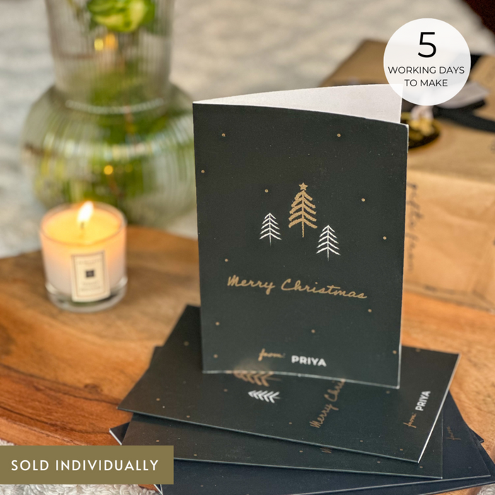 Personalized - Gold Printed Greeting Cards - Merry Christmas