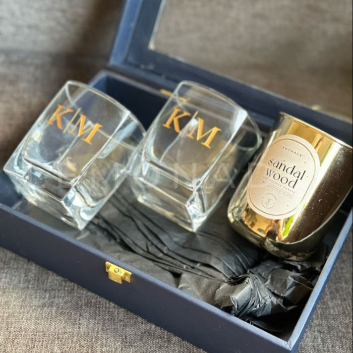 Personalized - Gift Hamper - Candlelit Whiskey Delight