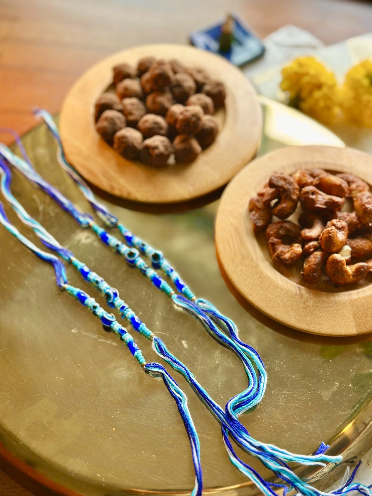 Pre Designed Evil Eye Rakhi | Boho Beaded Rakhi