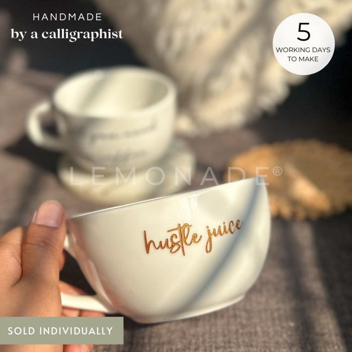 Personalized - Artisan - White Cappuccino Mug - Brush Font
