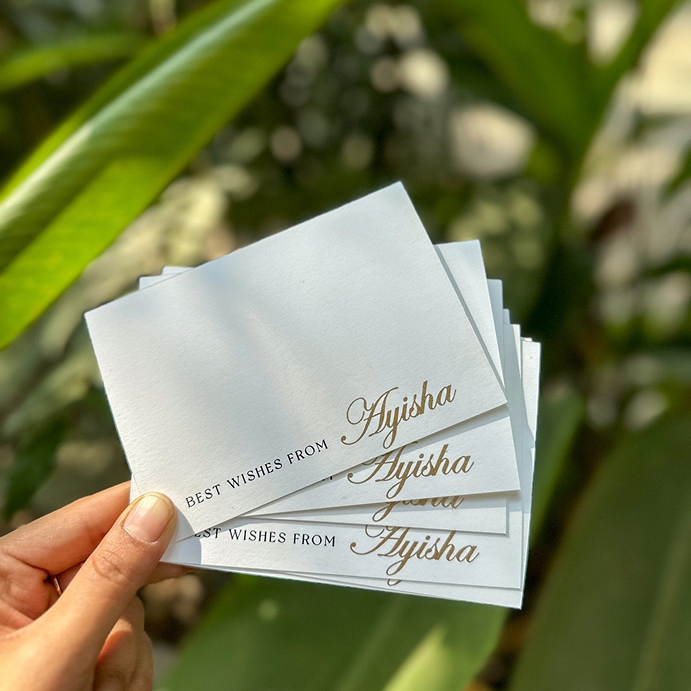 Personalised Gold Foil Notecard & Envelope Set | Best Wishes
