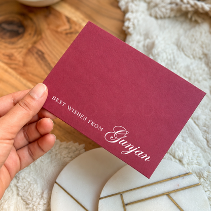 Personalised Gold Foil Notecard & Envelope Set | Best Wishes