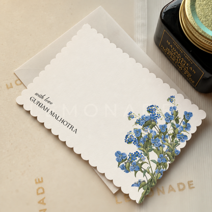 Personalised Notecard & Envelope Set | Blue Bloom
