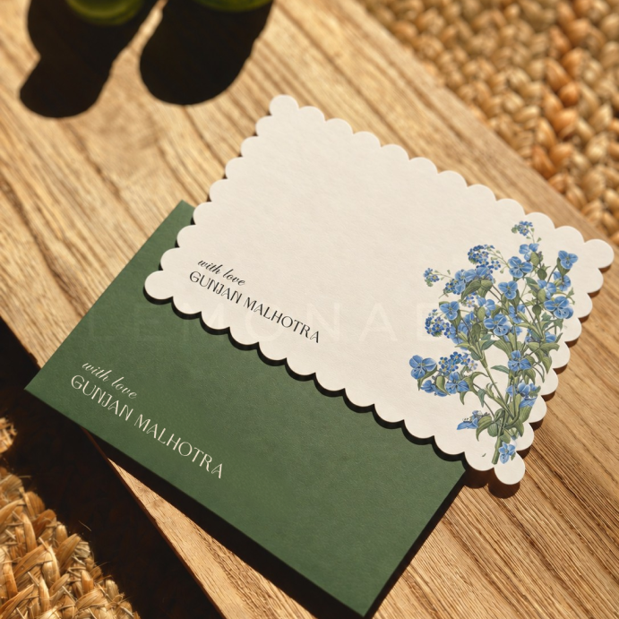 Personalised Notecard & Envelope Set | Blue Bloom