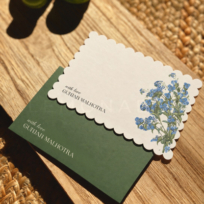 Personalised Notecard & Envelope Set | Blue Bloom