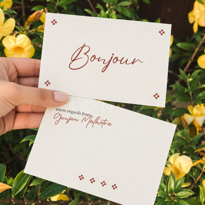 Personalised Notecard & Envelope Set | Bonjour