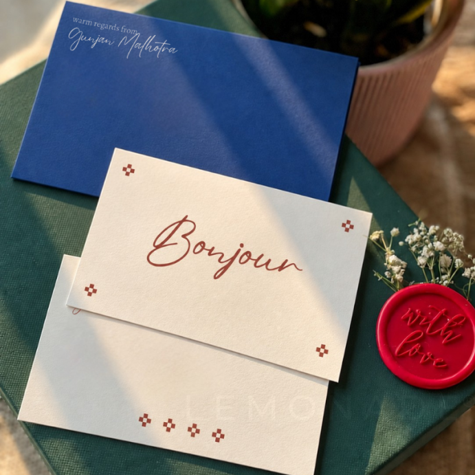 Personalised Notecard & Envelope Set | Bonjour