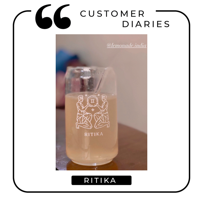 Personalized - Artisan - Can Glass With Straw - Zodiac