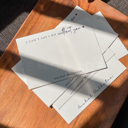 Personalised Notecard & Envelope Set | Can't Say I Do