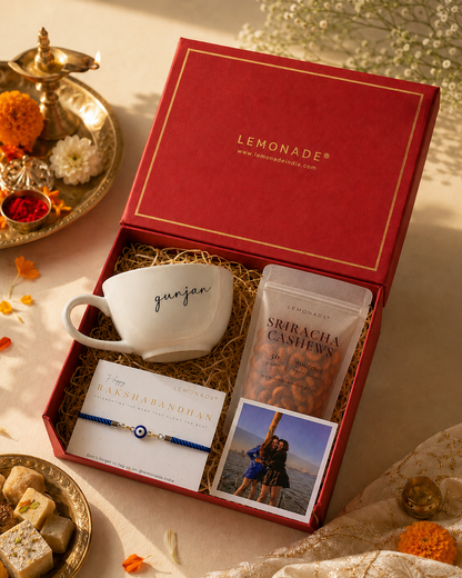 Personalized Cappuccino Cup Rakhi Hamper
