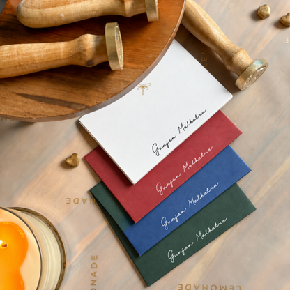 Personalised Gold Foil Notecard & Envelope Set | Dragonfly