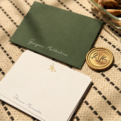 Personalised Gold Foil Notecard & Envelope Set | Dragonfly