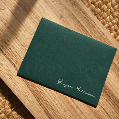 Personalised Gold Foil Notecard & Envelope Set | Feather