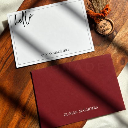 Personalised Notecard & Envelope Set | Hello