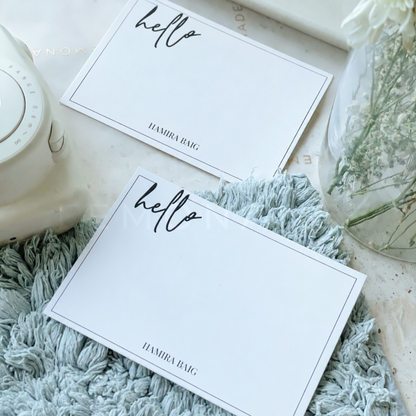 Personalised Notecard & Envelope Set | Hello
