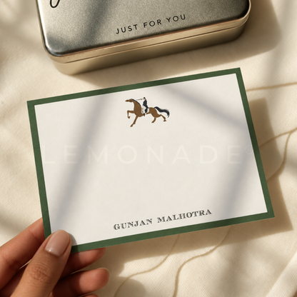 Personalised Notecard & Envelope Set | Equestrian