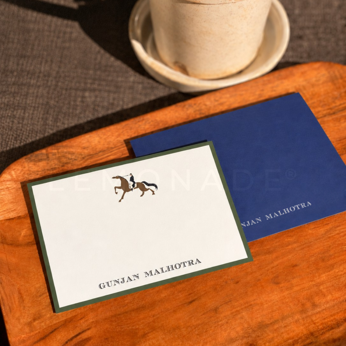 Personalised Notecard & Envelope Set | Equestrian