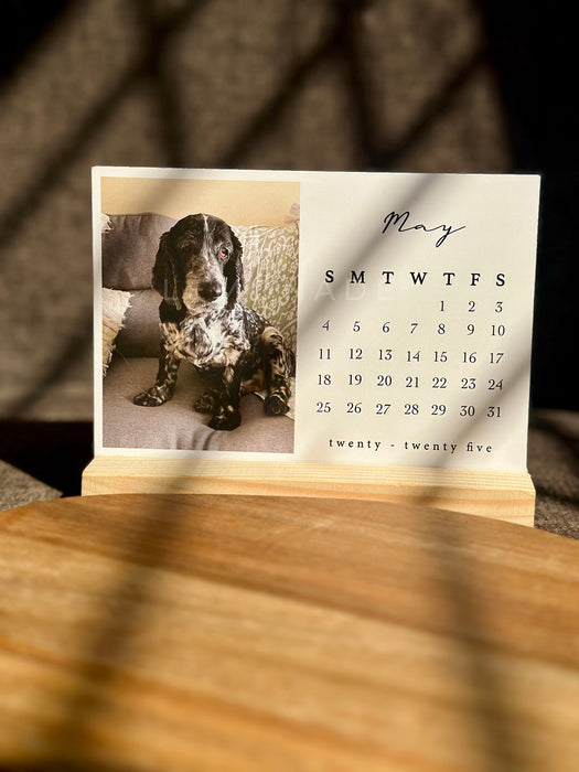 Personalized - Desk Photo Calendar 2025 With Wooden Base