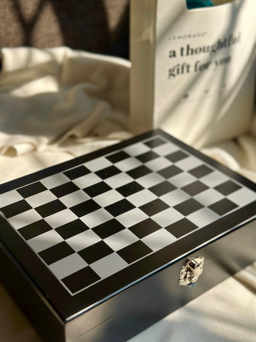 Personalized - Chess & Flask Set - Black